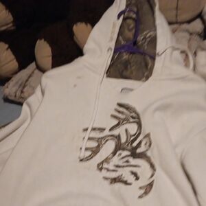 White Hoodie with Deer Design